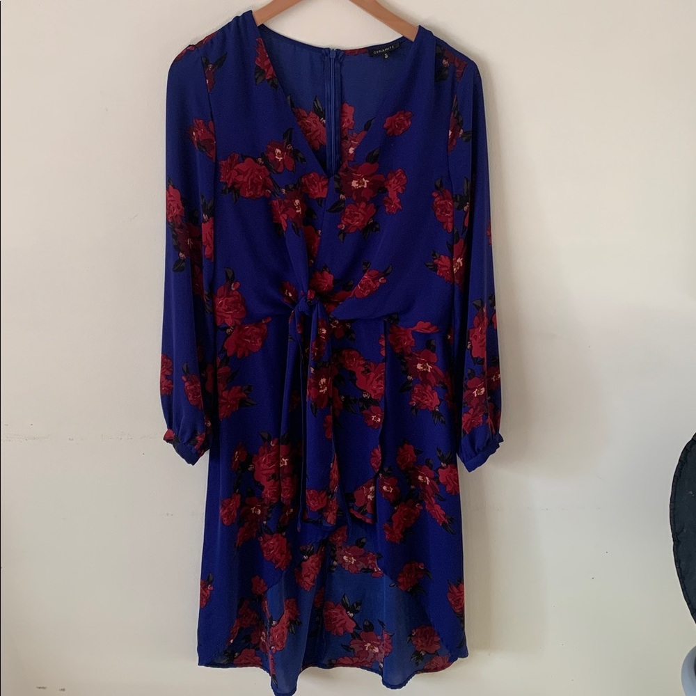 Dynamite Blue and Red Floral Dress